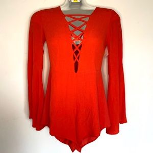 Forever 21 orange romper❤️